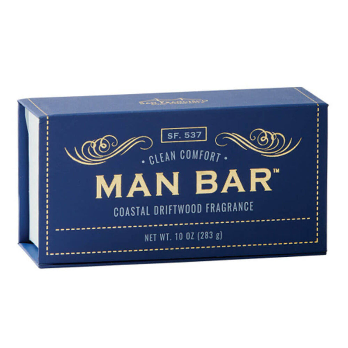 Man Bar soap bar with rich masculine fragrance in a rectangular shape.