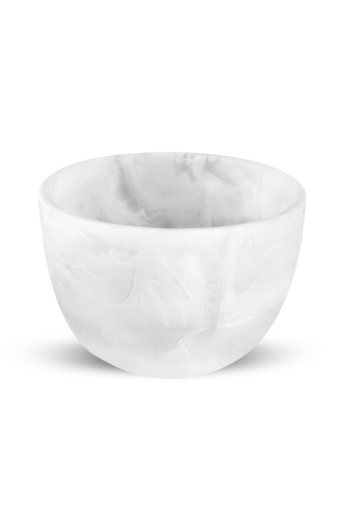 White resin deep bowl with subtle swirl pattern