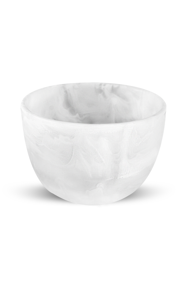 White resin deep bowl with subtle swirl pattern