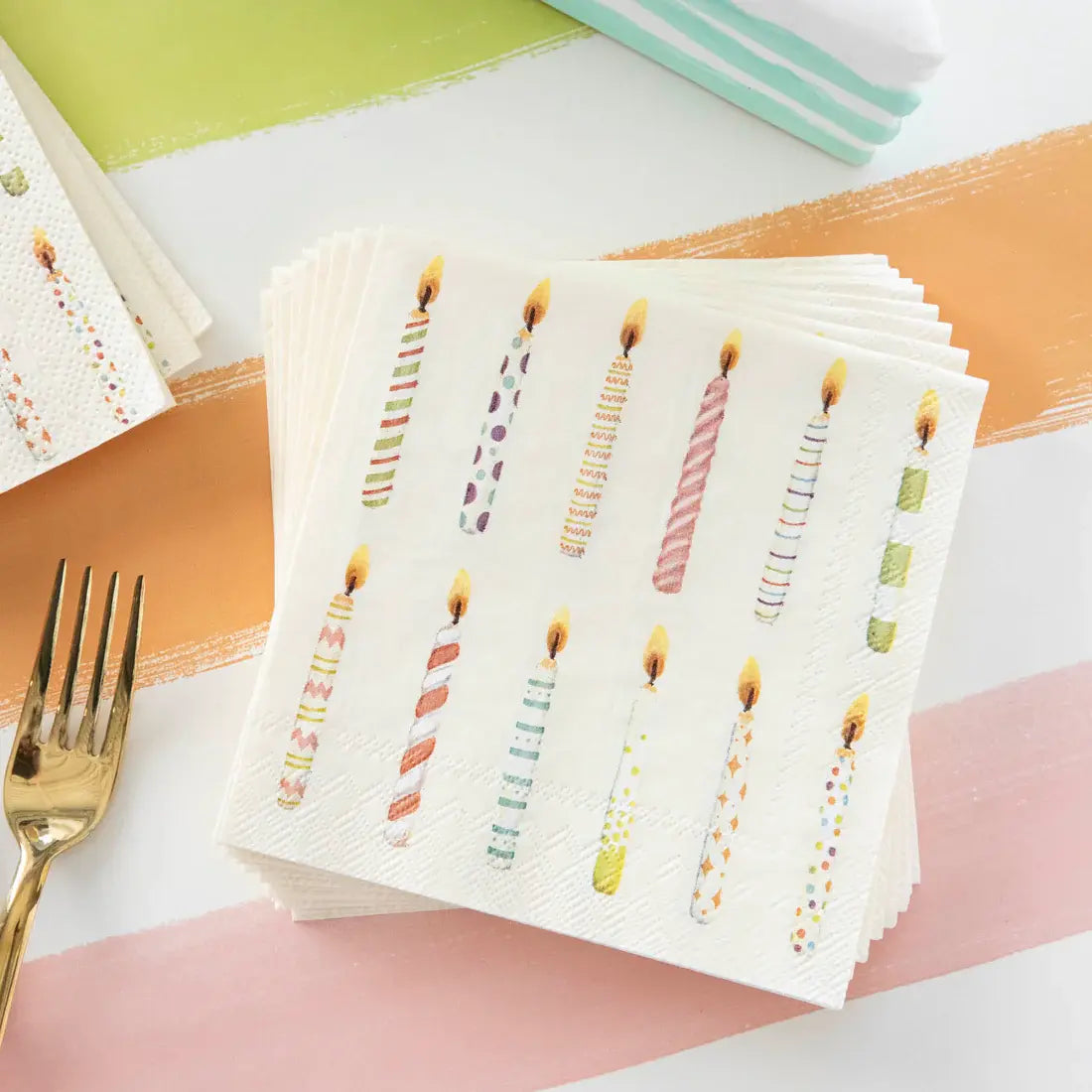 Triple-ply cocktail napkin with museum artwork print in white paper