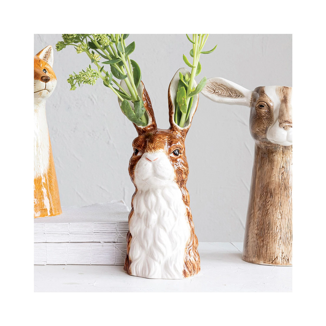 Stoneware Rabbit Vase