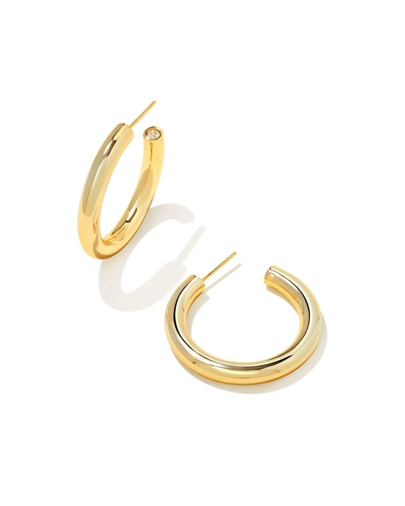 Gold metal Colette hoop earrings with earpost closure