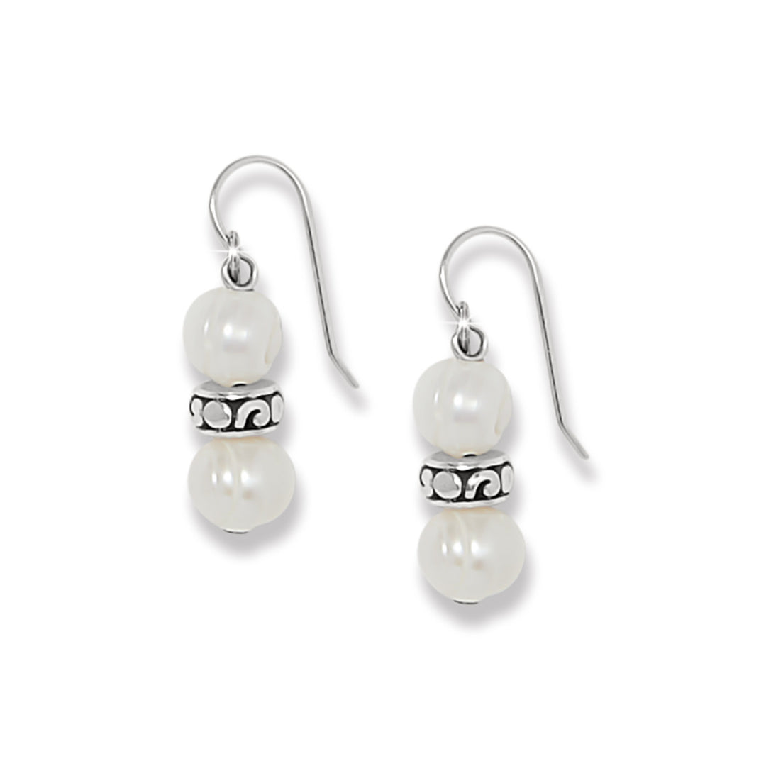 Silver-plated French wire earrings with classic pearl drops