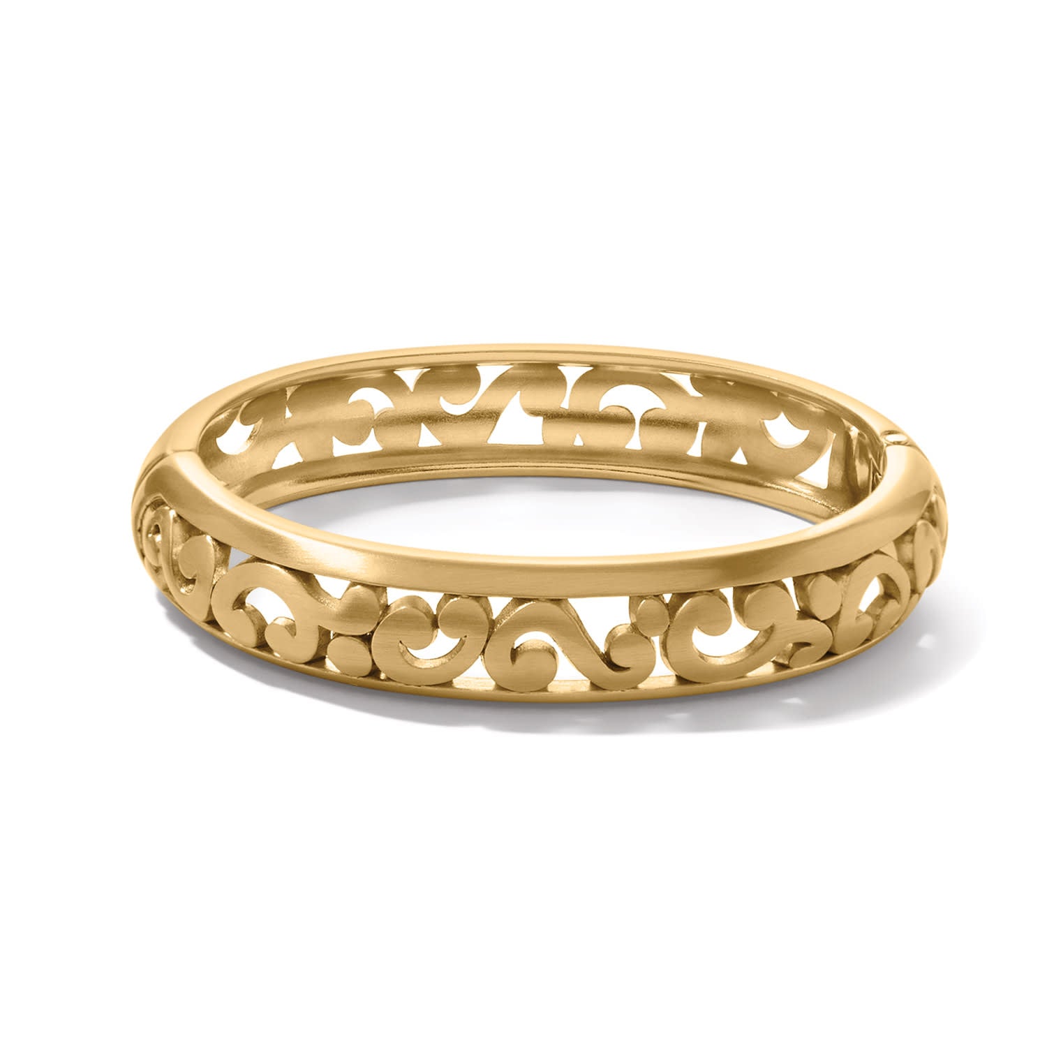Gold hinged bangle bracelet with magnetic closure from the Contempo collection