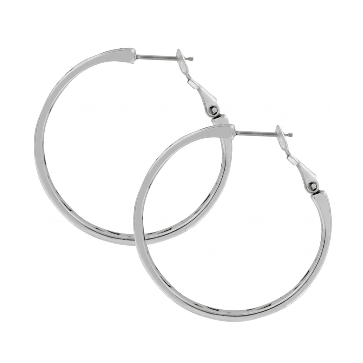 Gold-plated medium hoop earrings with vintage Taxco-inspired scrollwork pattern.