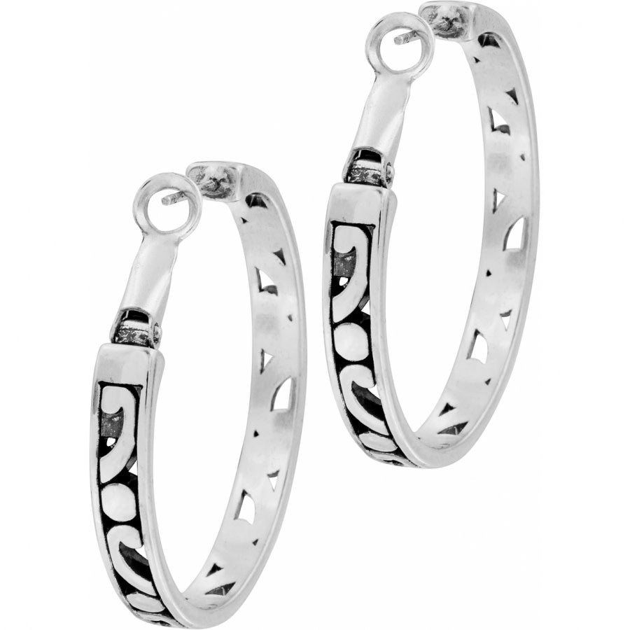 Gold-plated medium hoop earrings with vintage-inspired scrollwork texture