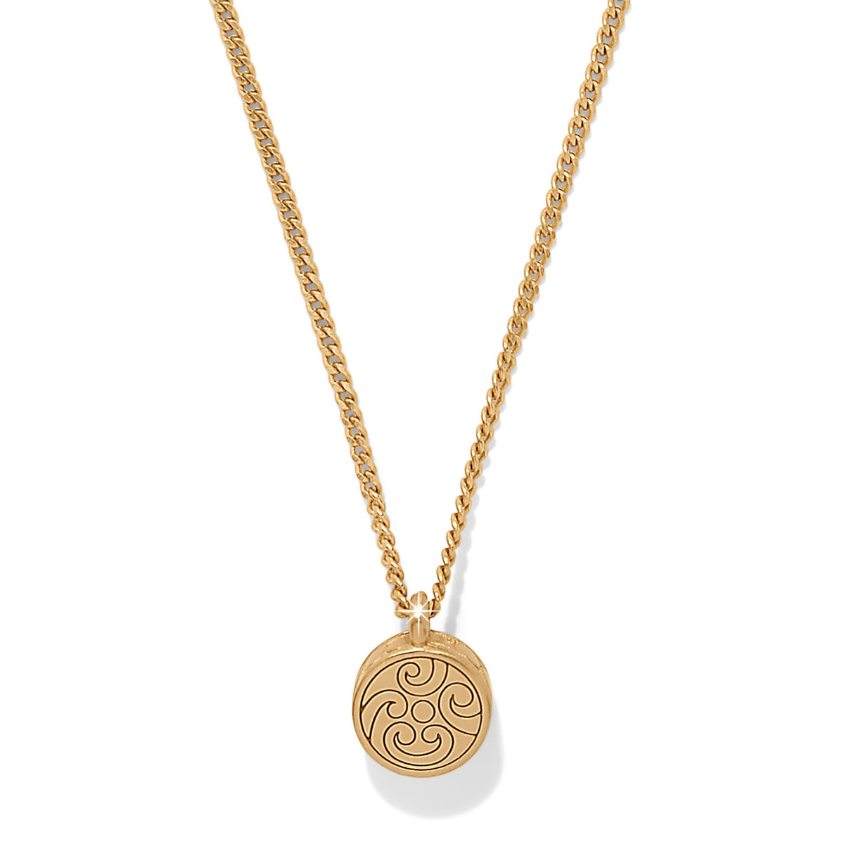 Gold plated Contempo Nuevo Petite Dome necklace with adjustable chain