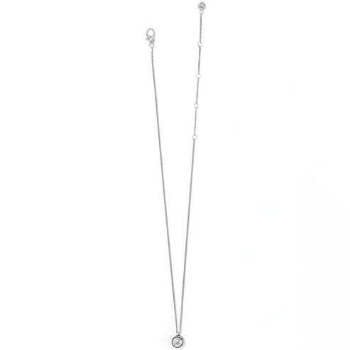 Silver plated spherical pendant necklace with scrolled pierced detailing on a chain.
