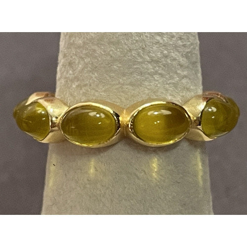 Continuous Gemstone Ring in citrine with a sleek band featuring an unbroken row of sparkling stones.