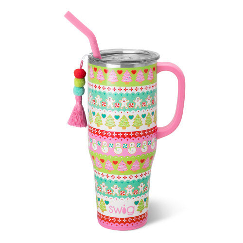40oz Mega Mug in dark gray with copper accents, featuring a comfort-grip handle and flexi-tip straw.