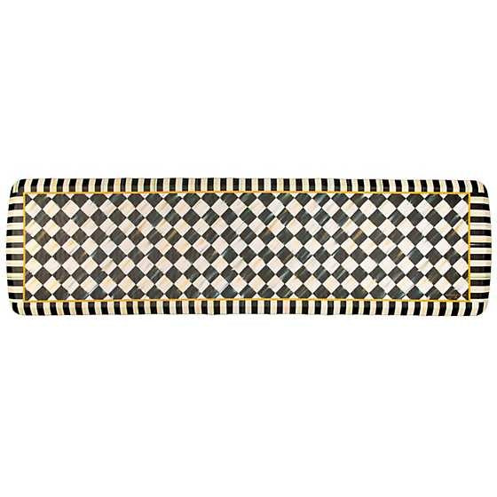 Courtly Check GelPro comfort mat in blue with a checkered pattern