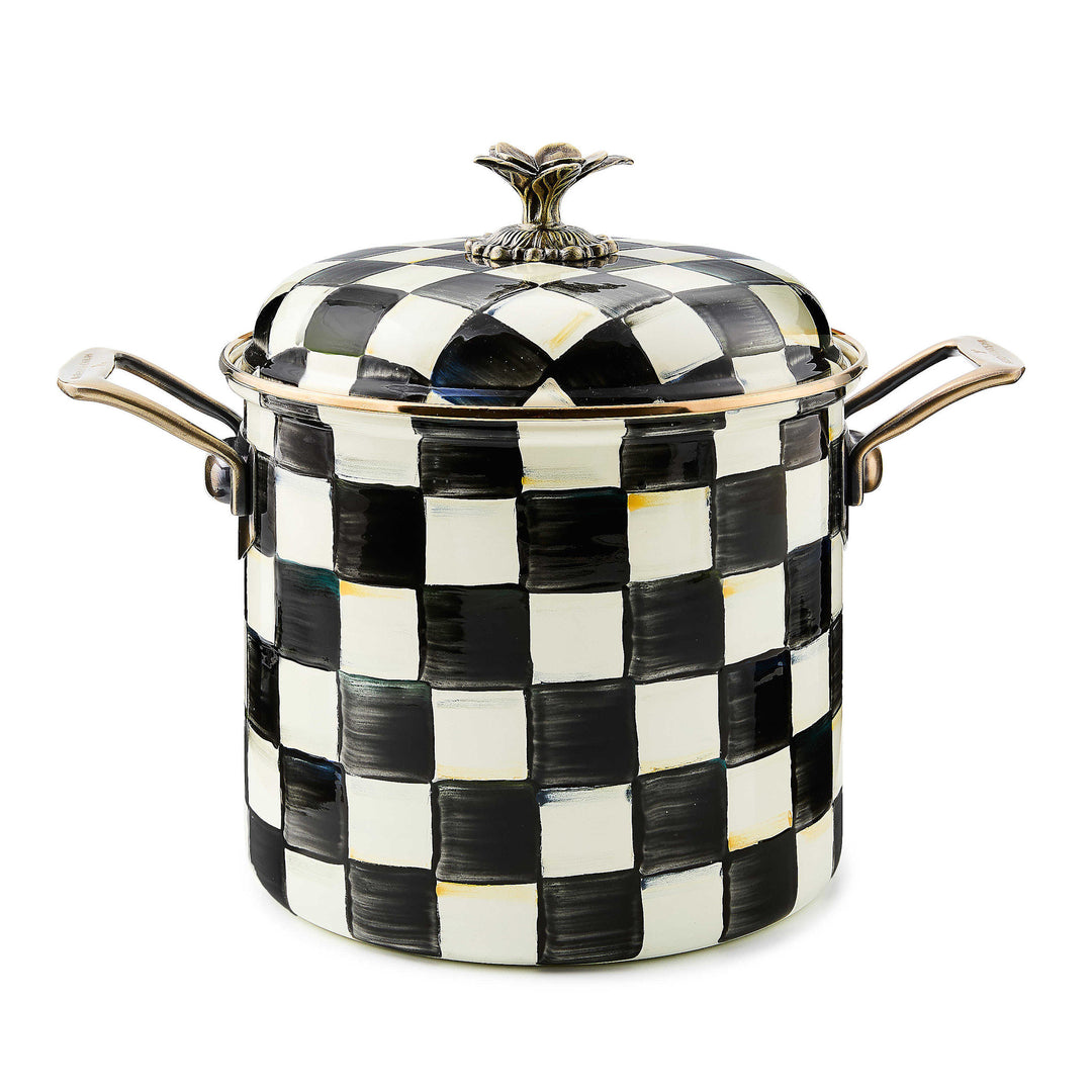 Courtly Check Enamel 7 Quart Stockpot