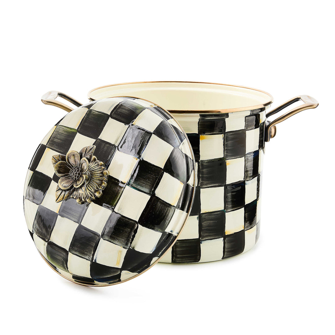 Courtly Check Enamel 7 Quart Stockpot