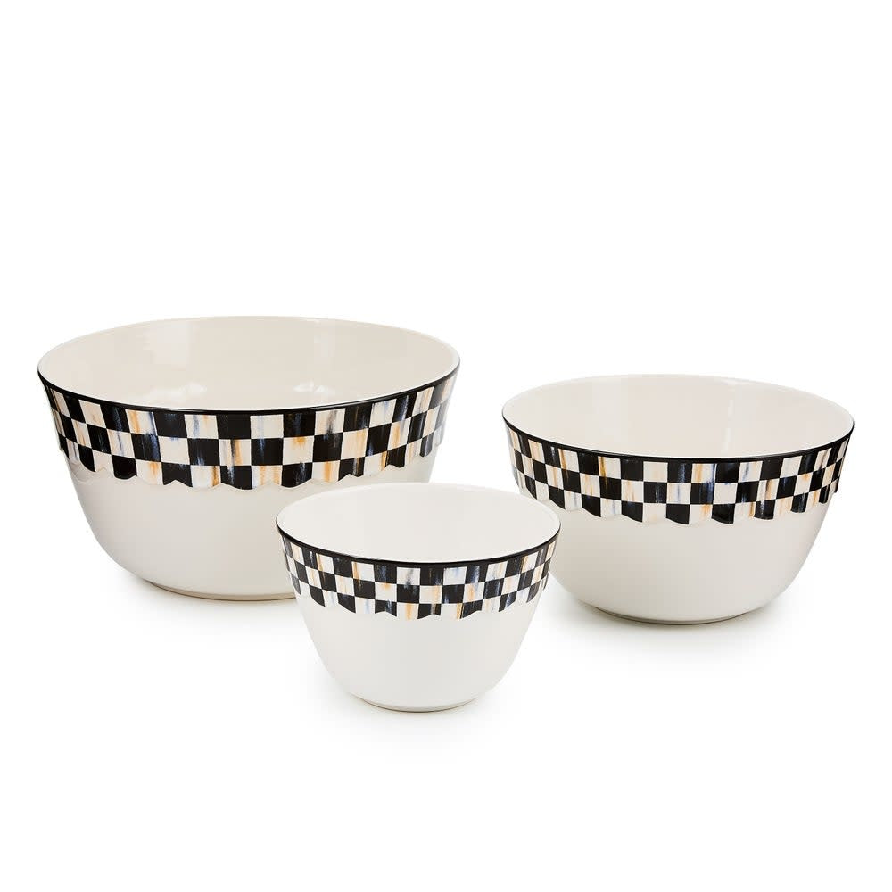 Check Everyday stoneware mixing bowl with a checkered black-and-white pattern.