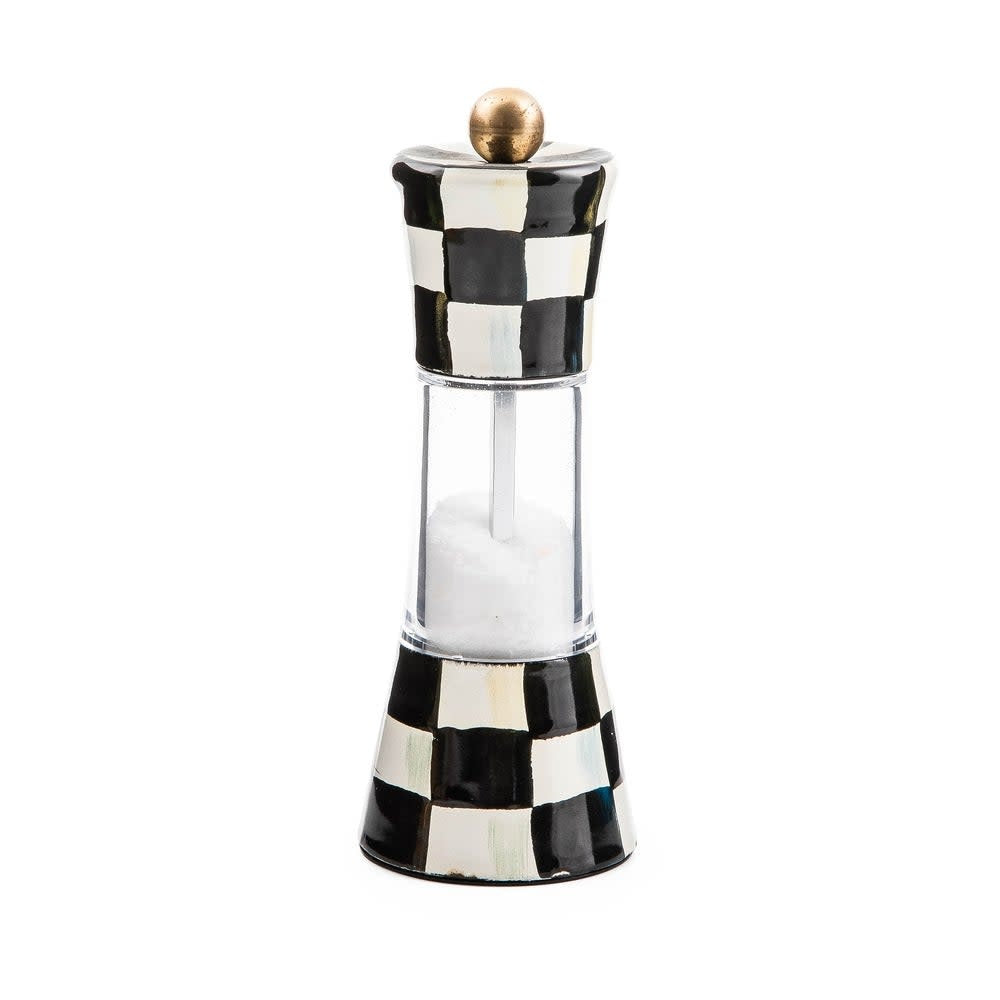 Hand-glazed steel check grinder with mocha ceramic top