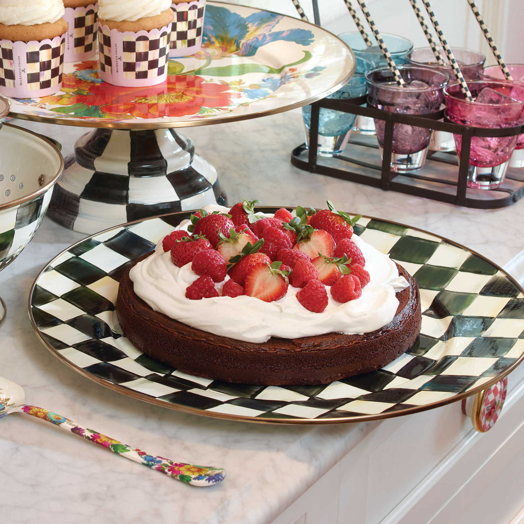 Courtly Check Enamel Serving Platter
