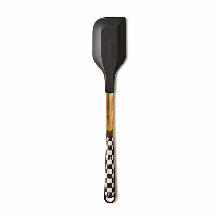 Courtly Check spatula with bronzed stainless steel handle featuring signature check pattern and silicone-coated head.