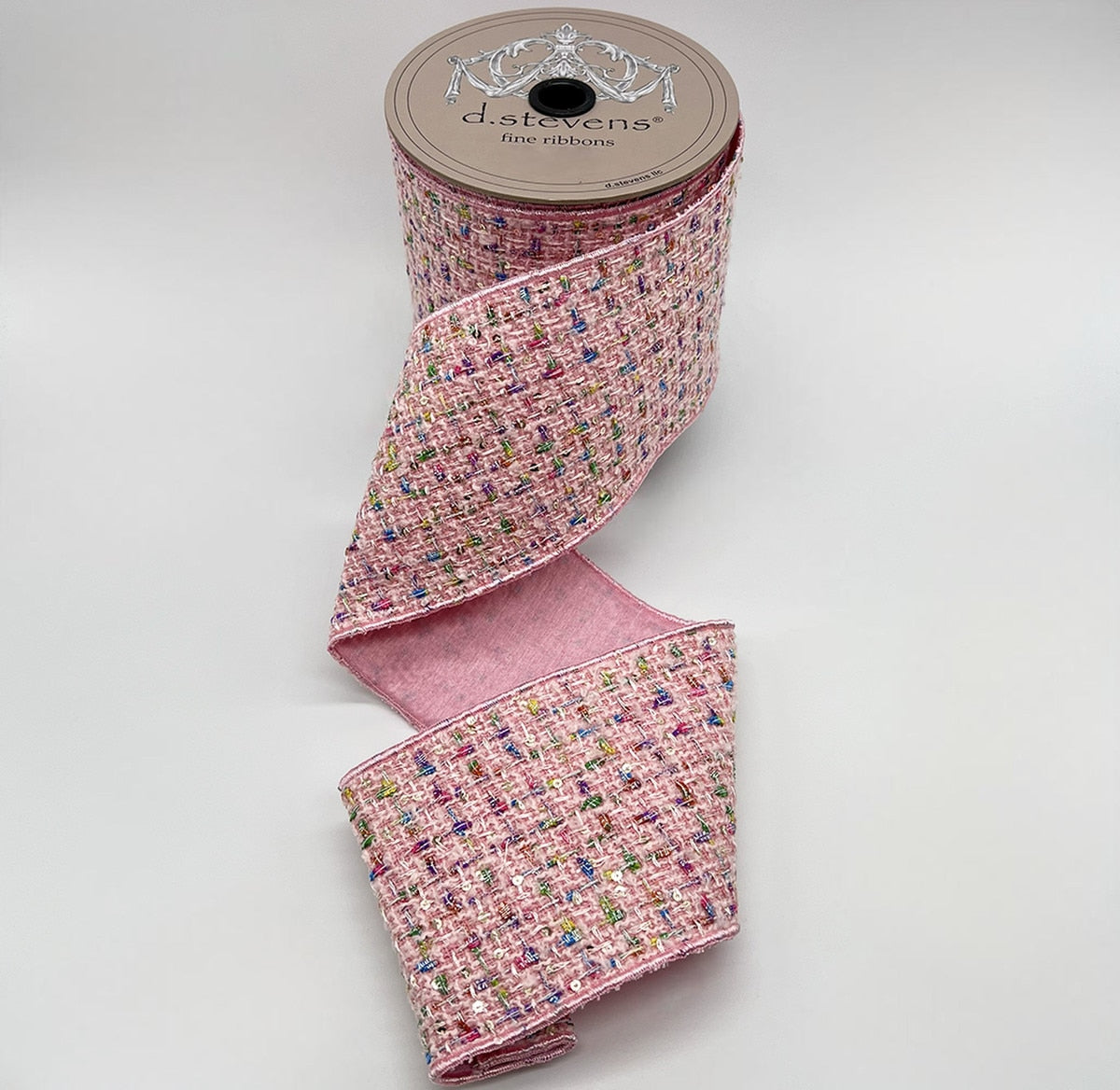 Boucle Color Splash Ribbon in vibrant multicolor with a textured loop pattern