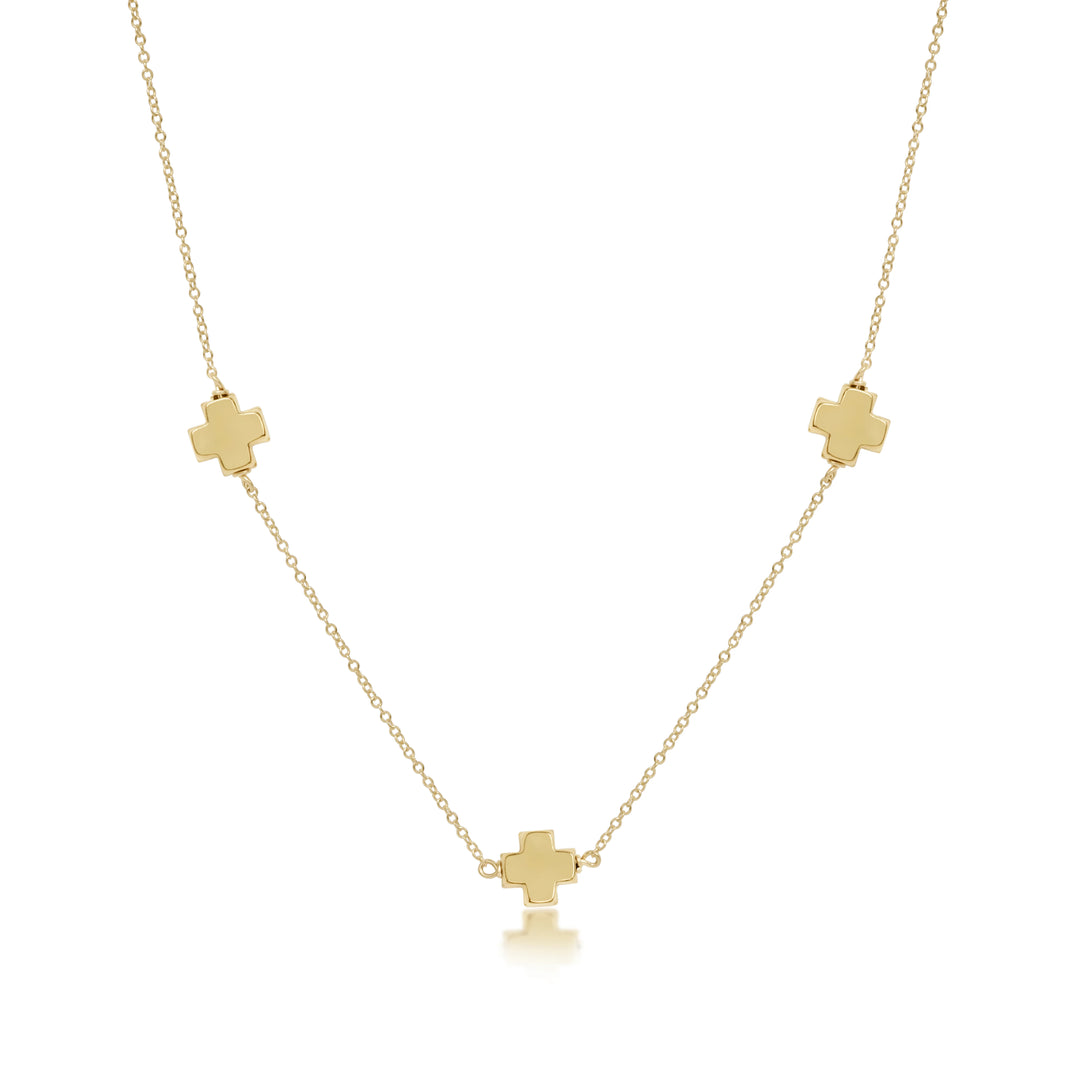 15" Choker Simplicity Chain Gold -  Signature Cross