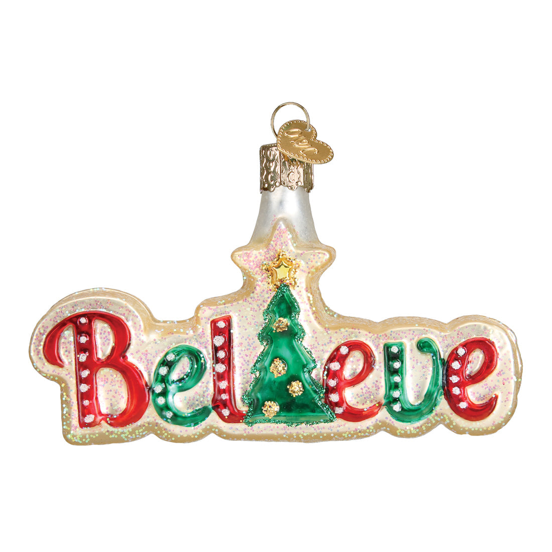 Blue glass Christmas ornament shaped like a snowman with white beard.
