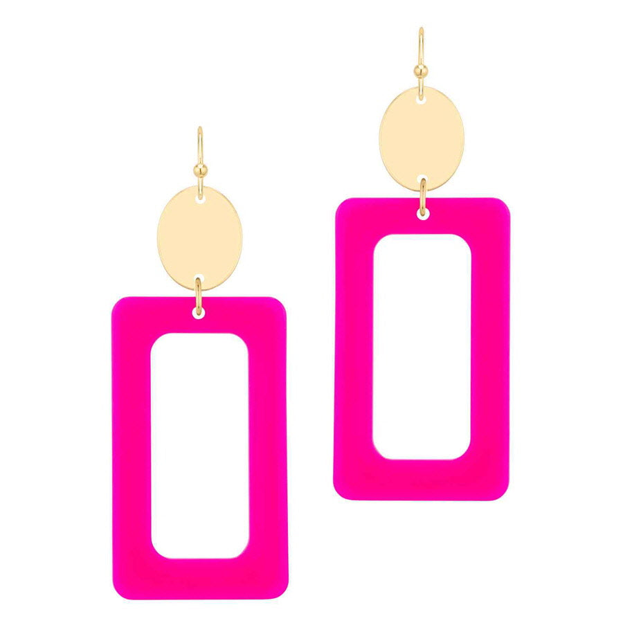 Rectangle Drop Color Earring
