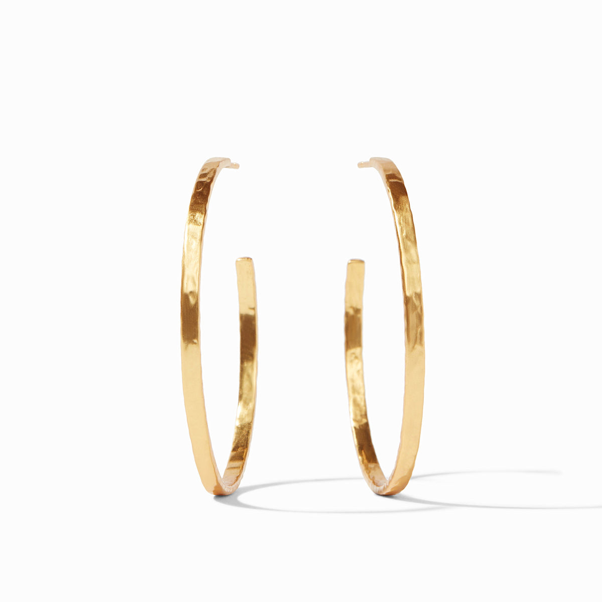 Extra large crescent hoop earring with gold-plated finish
