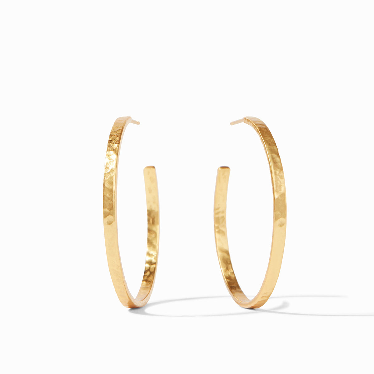 Gold-plated crescent hoop earring with post back