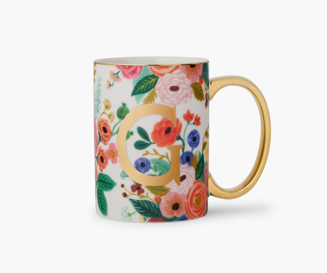 Garden Party Porcelain Monogram Mug