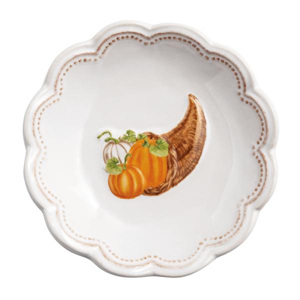 Nested set of three stoneware dipping bowls with elegant scallop rims