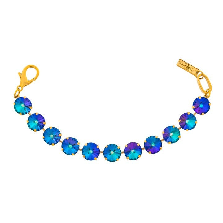 Antique gold plated brass Croatia bracelet with high-quality crystals on a 6.5-inch chain