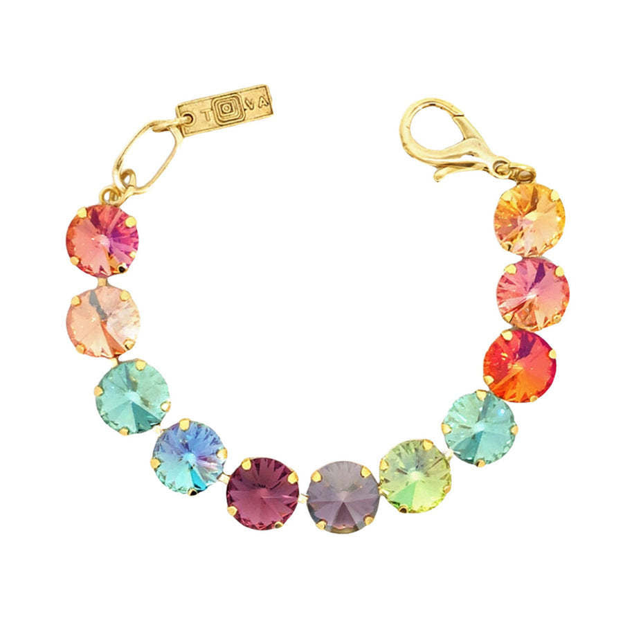 Antique gold plated brass Croatia bracelet with high-quality crystals