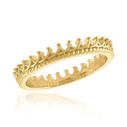 Gold layered ring with crown-shaped top detail