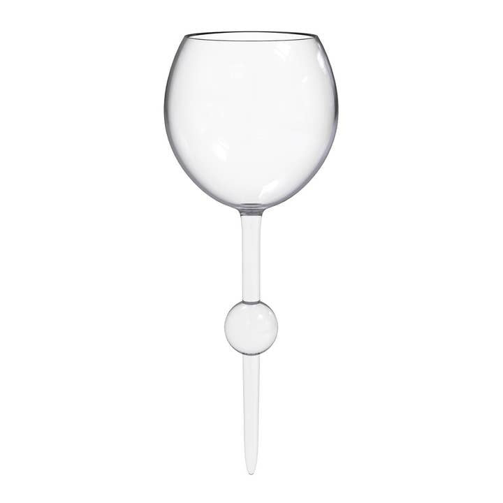 Clear crystal beach glass tumbler with a smooth rim designed for outdoor use.