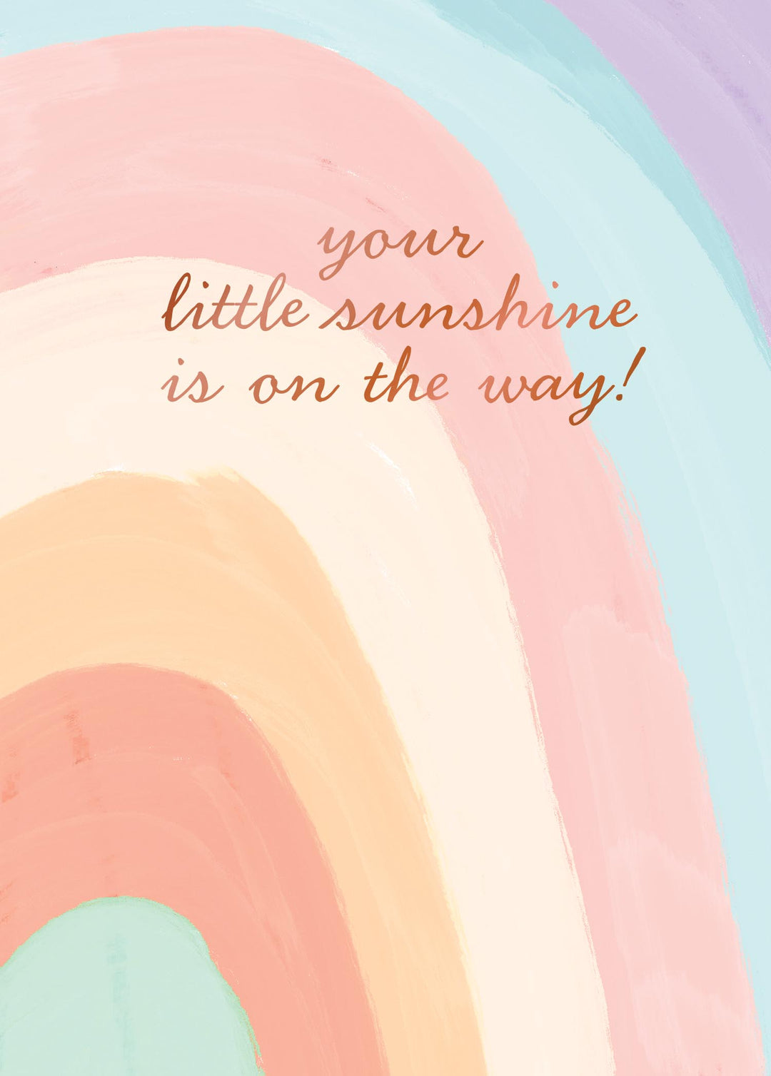 Rainbow greeting card with matte copper foil accents on vibrant feltweave paper