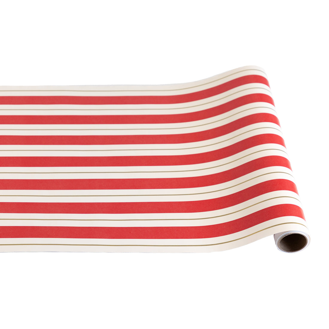 White paper table runner with black stripe pattern