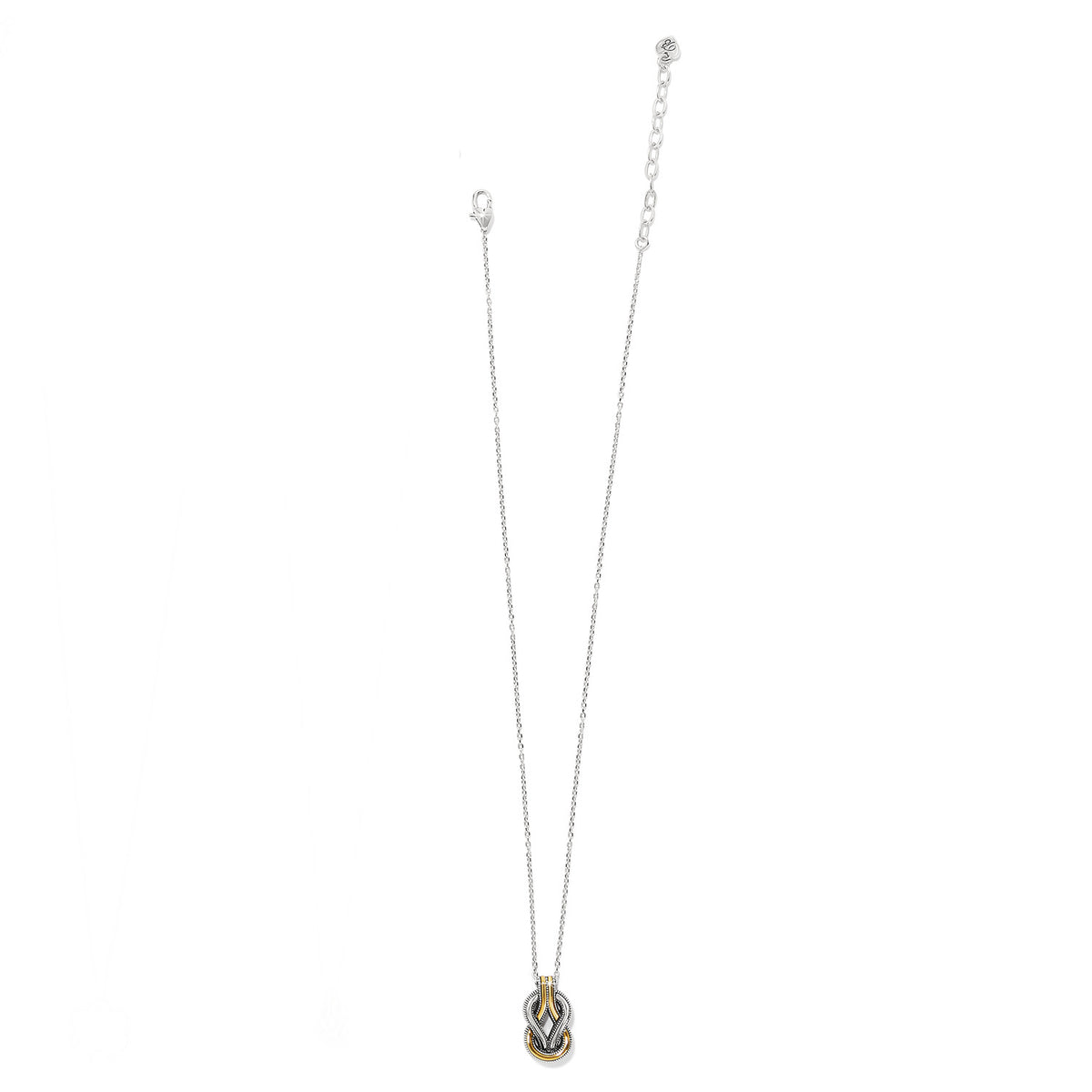 Adjustable two-tone silver and gold necklace with lobster claw closure
