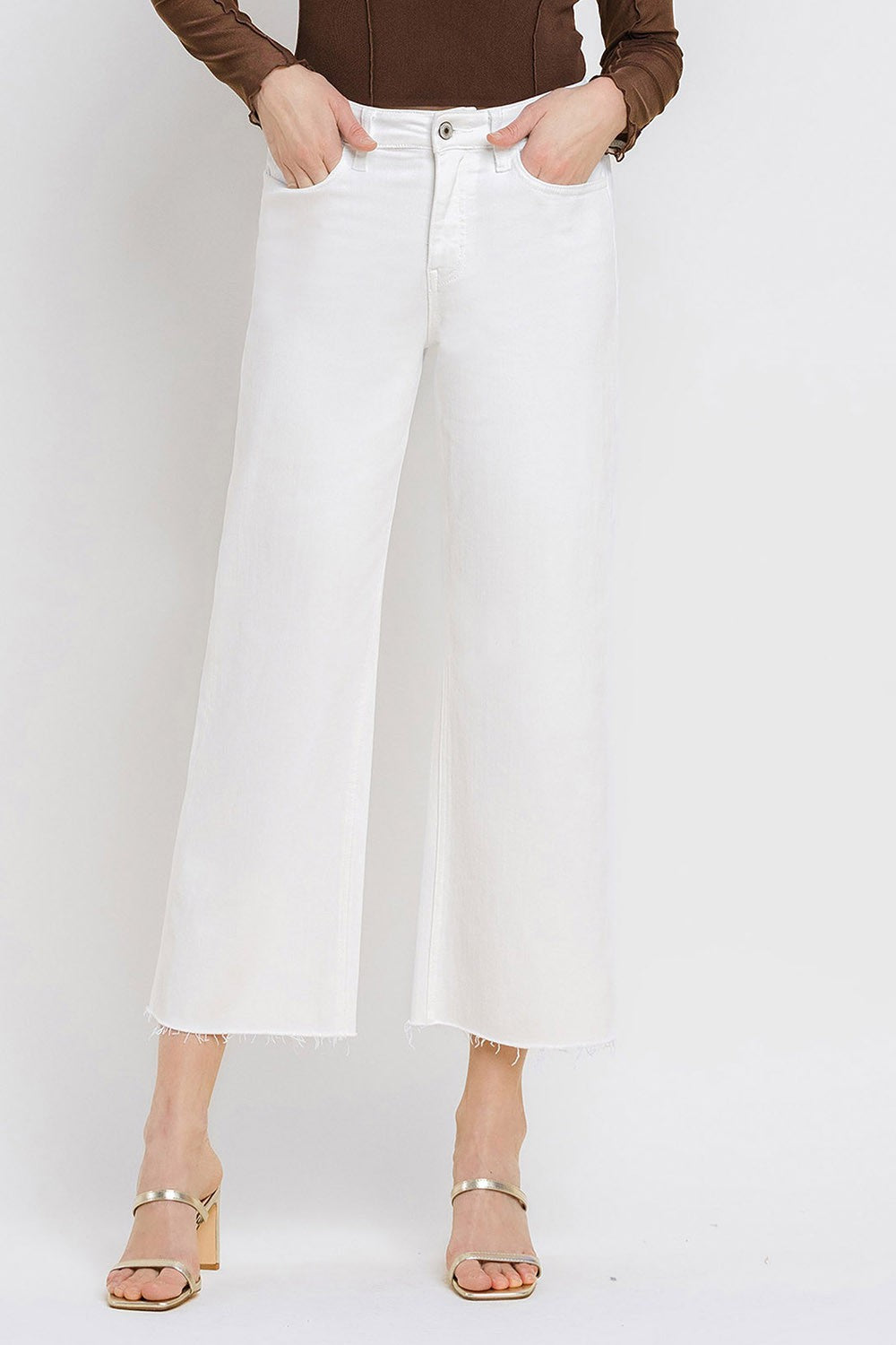 Stella High Rise Crop Wide Leg Jeans