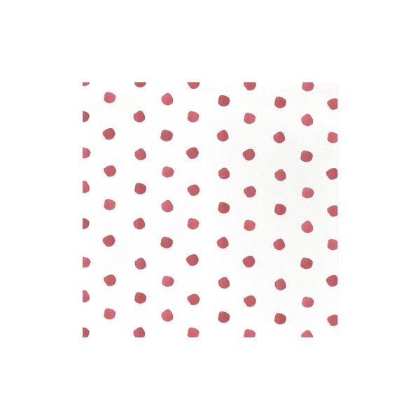 Papersoft Dinner Napkins featuring a white background with a pink hand-painted polka dot pattern.