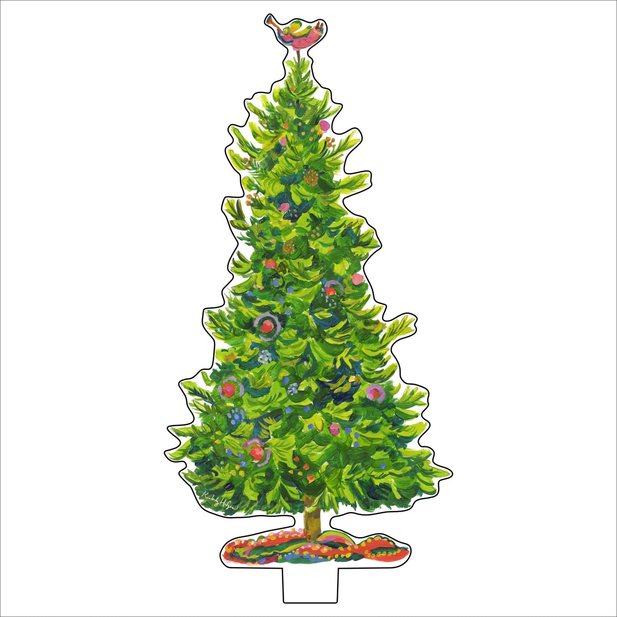 Single Engleman Spruce branch with natural green needles on a light background
