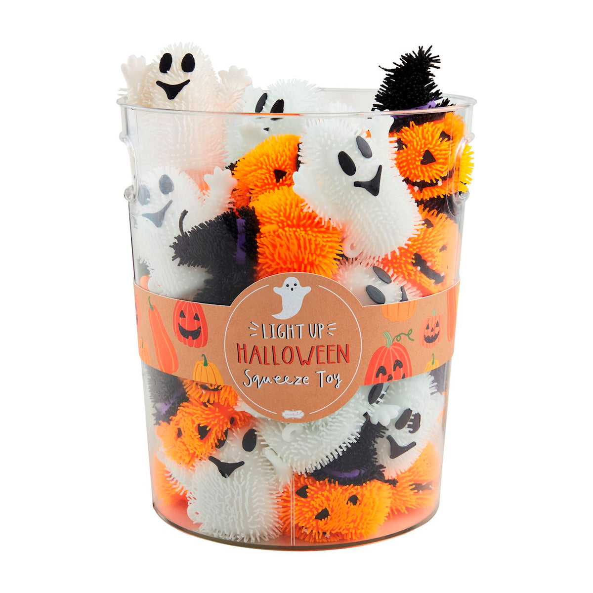 Black silicone Halloween light-up squeeze toy with a ghostly figure silhouette.
