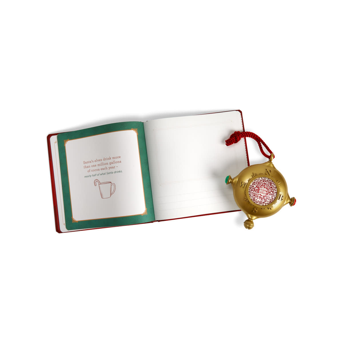 Red Santa's Kindness Ornament journal with a festive holiday theme.