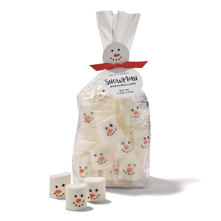 Snowman marshmallow candy in a gift bag