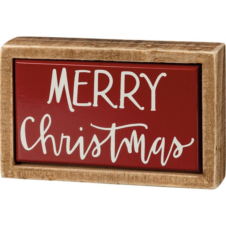 Wooden box sign with hand-lettered Believe sentiment in tile-like finish