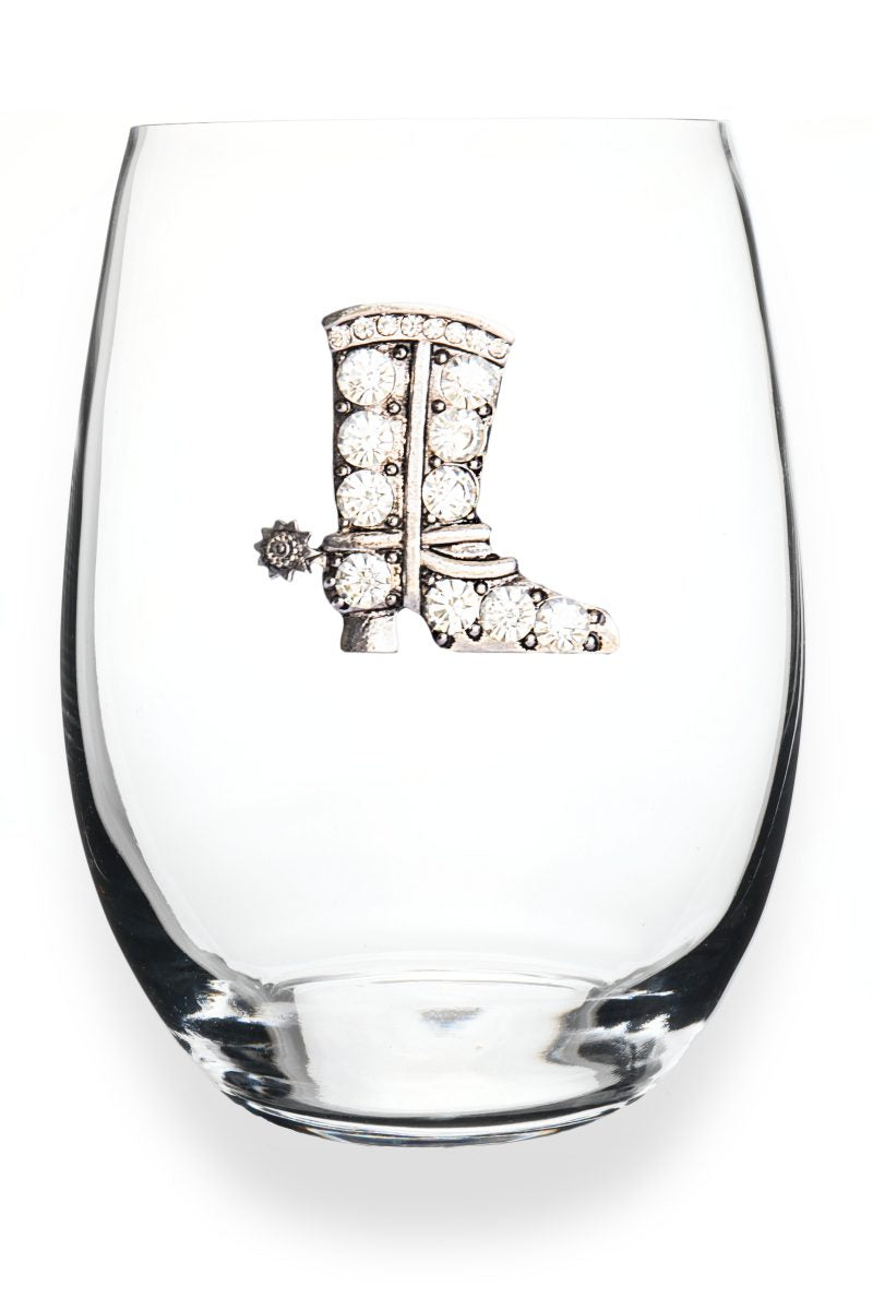 Jeweled Stemless Wine Glass