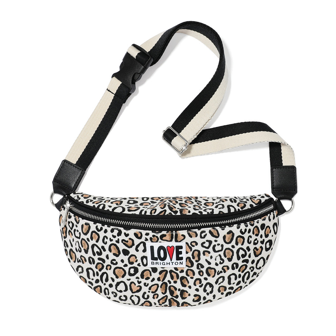 Black Wild Cat belt bag with a rectangular front flap closure.