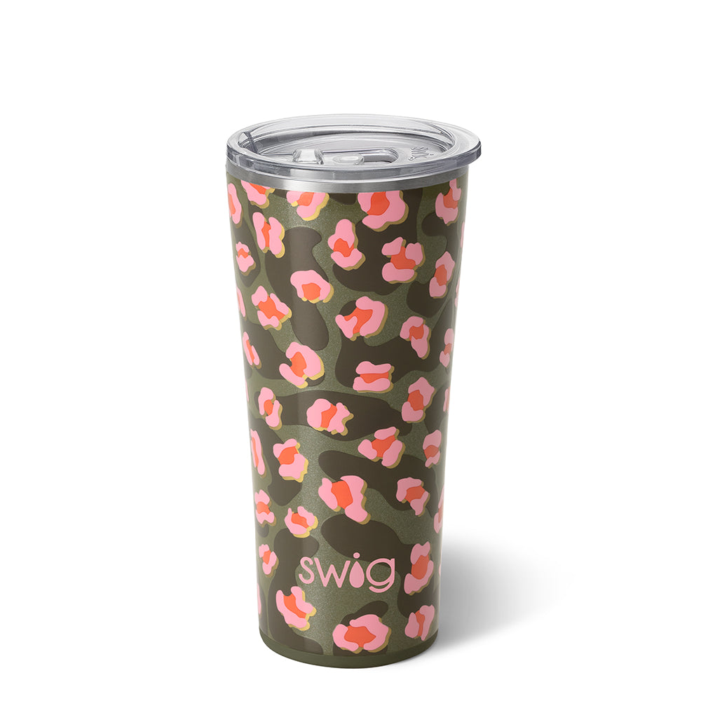 Matte black 22oz stainless steel tumbler with silicone base and large lid