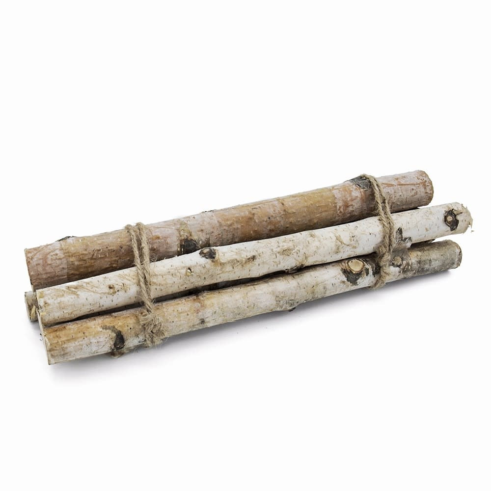 Birch wood vase filler with natural grain texture in a cylindrical shape