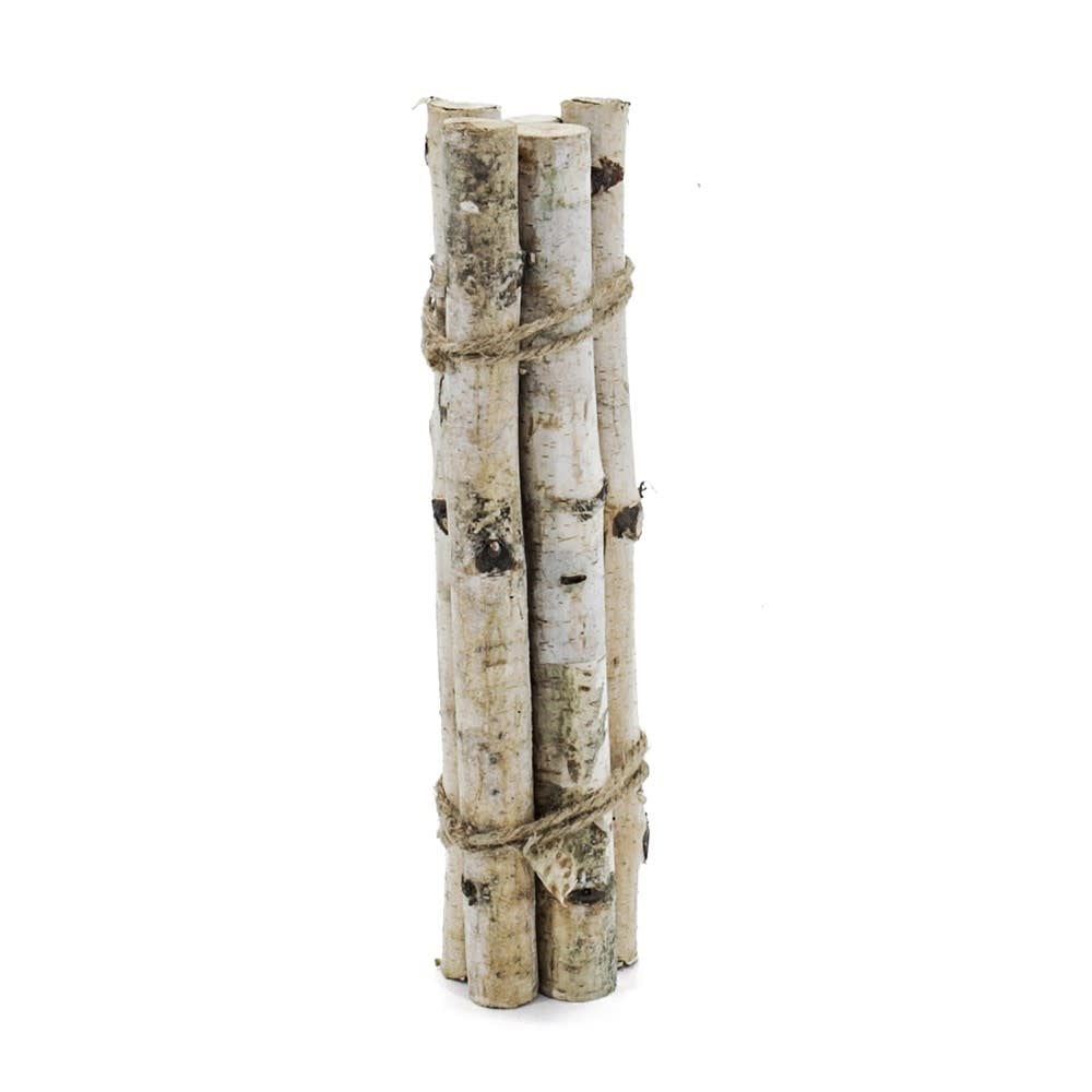 Birch wood vase filler with natural grain texture