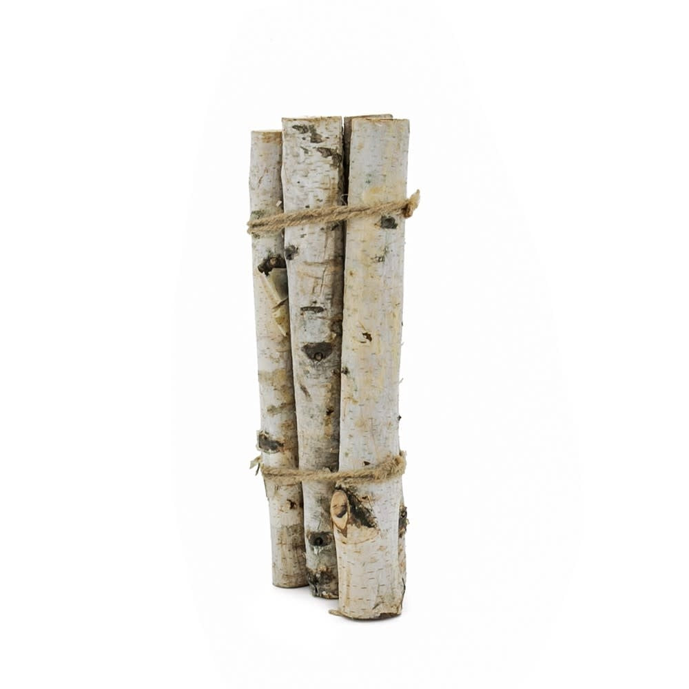 Birch wood vase filler with a natural grain finish in an oval shape.