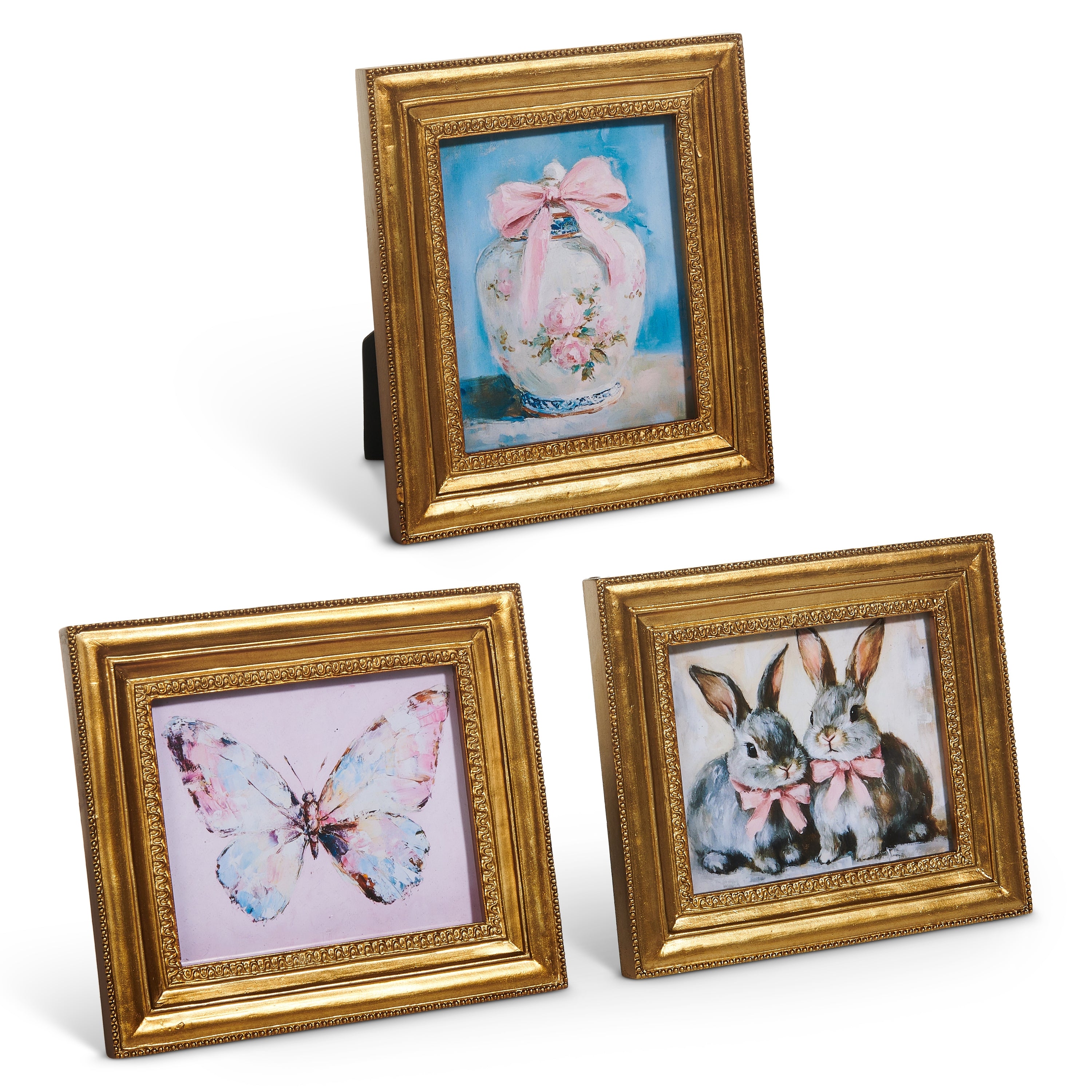 6-inch pastel springtime framed art print featuring a resin landscape with soft green hills and pink sky.